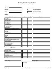 Document preview: Pre-trip/Post-trip Vehicle Inspection Form