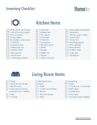 &quot;Inventory Checklist Template - Homelike&quot;