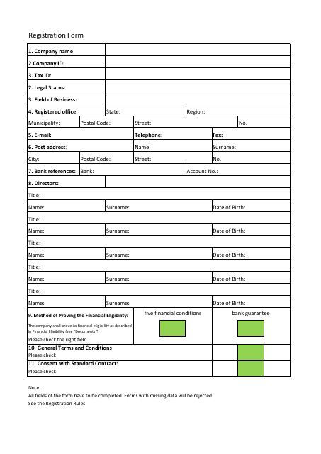 Company Registration Form