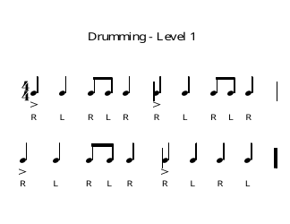 Document preview: Drum Exercise Sheet - Level 1 to 7