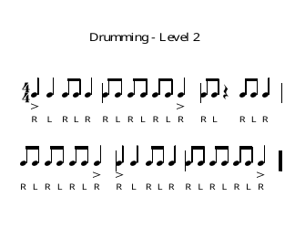 Drum Exercise Sheet - Level 1 to 7, Page 2