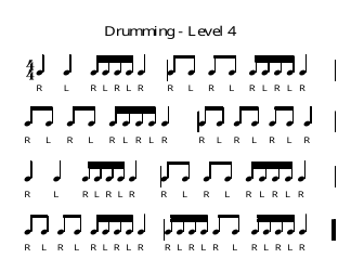 Drum Exercise Sheet - Level 1 to 7, Page 4