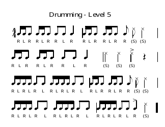 Drum Exercise Sheet - Level 1 to 7, Page 5