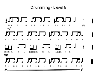 Drum Exercise Sheet - Level 1 to 7, Page 6