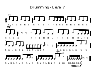 Drum Exercise Sheet - Level 1 to 7, Page 7