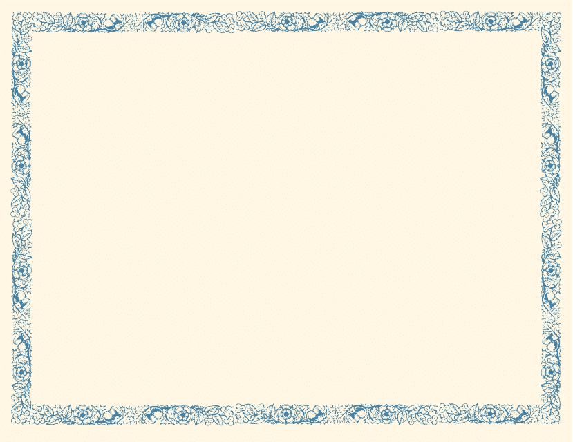 &quot;Blank Certificate Template With Blue Frame&quot; Download Pdf