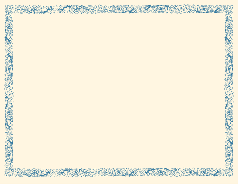 Blank Certificate Template with Blue Frame