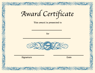 &quot;Award Certificate Template&quot;