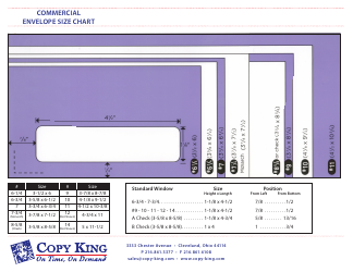 &quot;Commercial Envelope Size Chart - Copy King&quot;