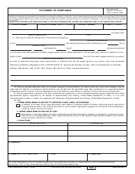 DD Form 879 Statement of Compliance