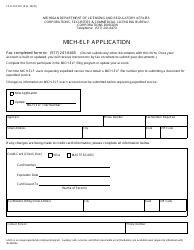 Document preview: Form CSCL/CD-901 Mich Elf Application - Michigan