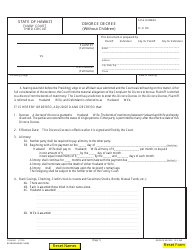 Form 073106 (3F-P-268) &quot;Divorce Decree (Without Children)&quot; - Hawaii