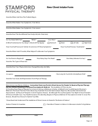 New Client Intake Form - Stamford Physical Therapy, Page 2