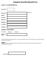Document preview: Etaxation User Enrollment Form - Grenada Co-operative Bank Limited