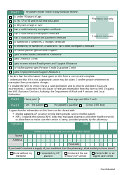 Medicine Supply Record Form - Nhs Community Pharmacy Emergency Supply Service - United Kingdom, Page 2
