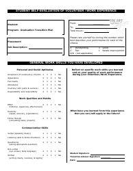 Document preview: Student Self-evaluation of Volunteer / Work Experience Form - Oak Bay High School