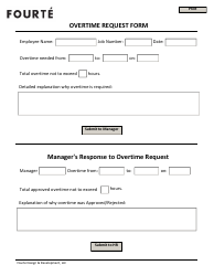 Document preview: Overtime Request Form - Fourte