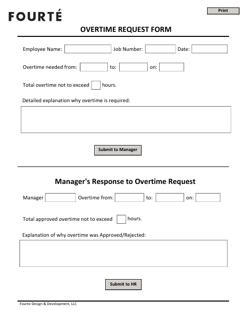 Overtime Request Form - Fourte