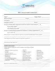 Document preview: Men's Sexual Health Intake Form - Wave Clinic