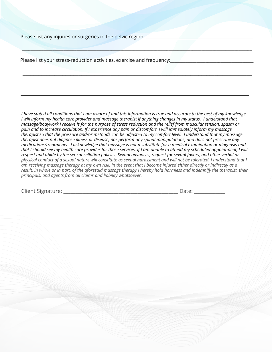 Mens Sexual Health Intake Form Wave Clinic Fill Out Sign Online And Download Pdf 