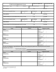 Child Care Registration Form - Washington