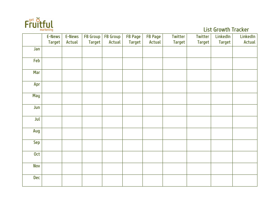 List Growth Tracker Template Preview