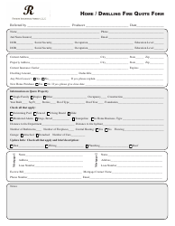 Document preview: Home / Dwelling Fire Quote Form - Randig Insurance Agency