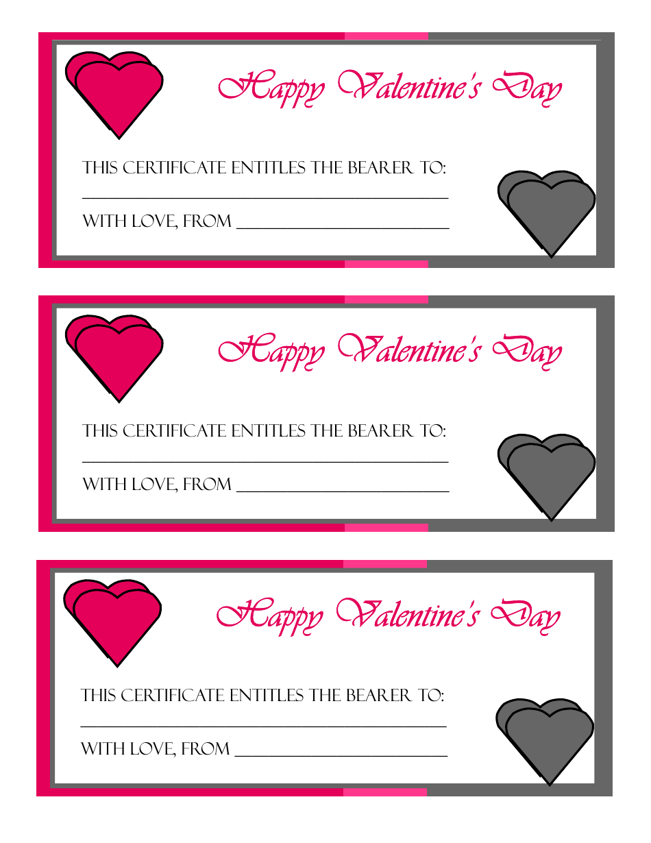 Valentine's Day Certificate Templates Preview - Elegant and Romantic Designs