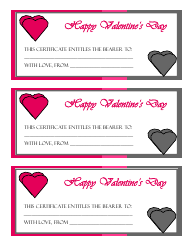 Document preview: Valentine's Day Certificate Templates