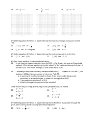 Algebra 2 Wkst 3.5-3.7 Linear Equations in Slope-Intercept Form Worksheet With Answers, Page 2