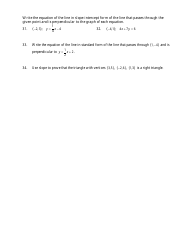 Algebra 2 Wkst 3.5-3.7 Linear Equations in Slope-Intercept Form Worksheet With Answers, Page 3