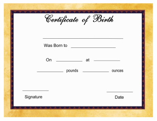 &quot;Birth Certificate Template&quot;