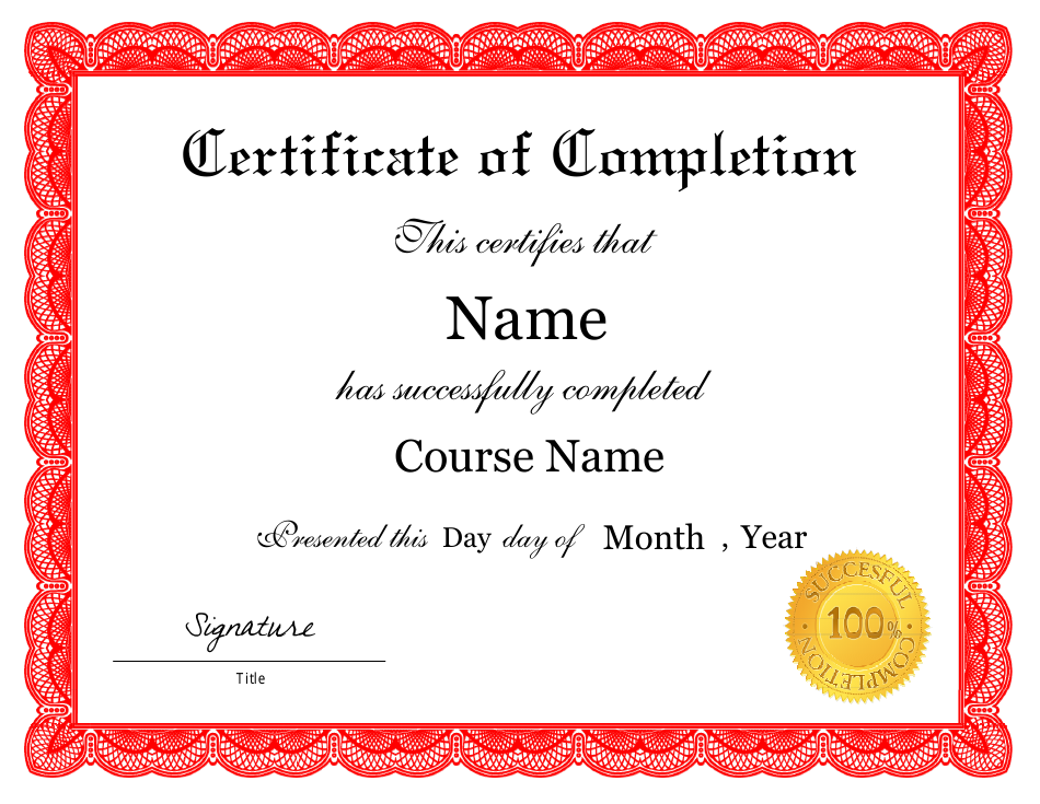 certificate-of-completion-fivenightsatfreddys-gambaran