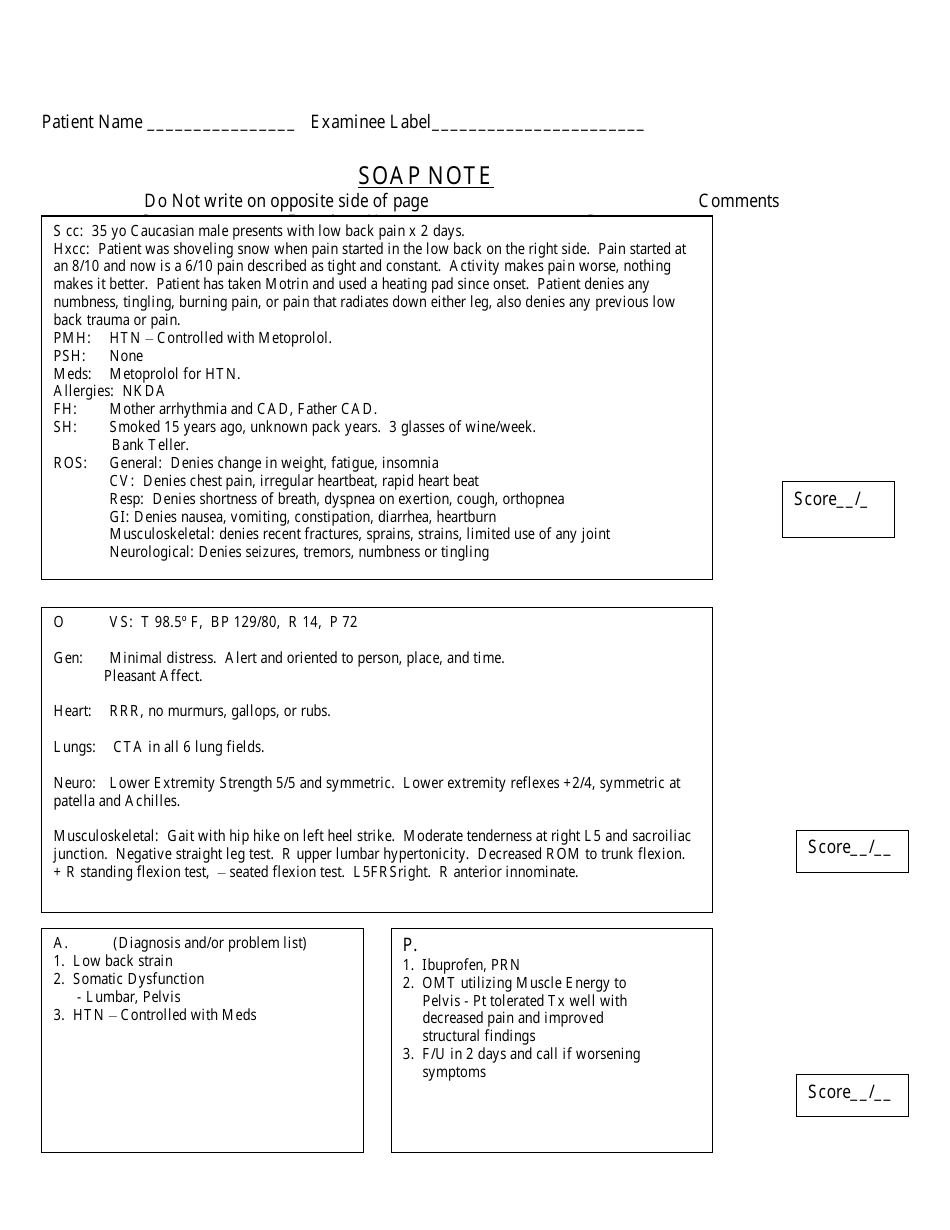 Sample Soap Note - A Highly Useful Template for comprehensive Documentation.