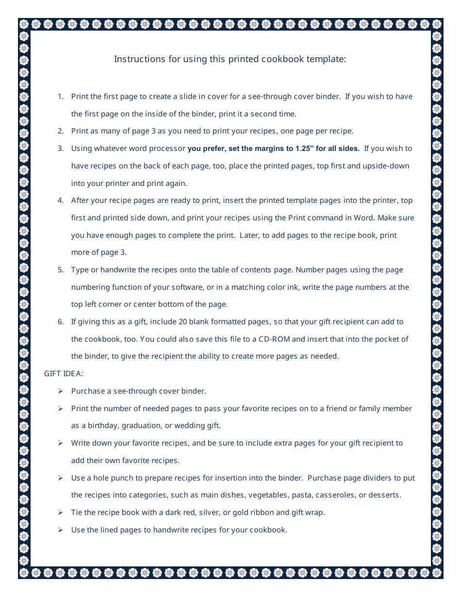 My Very Own Cookbook Template, Page 5