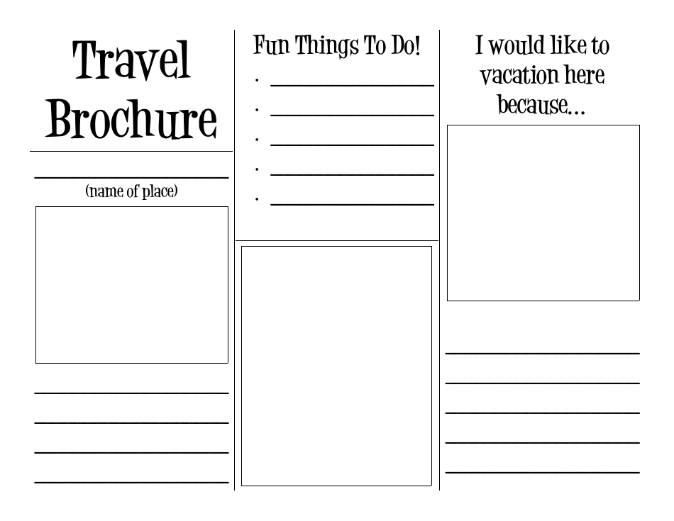 design a travel brochure worksheet