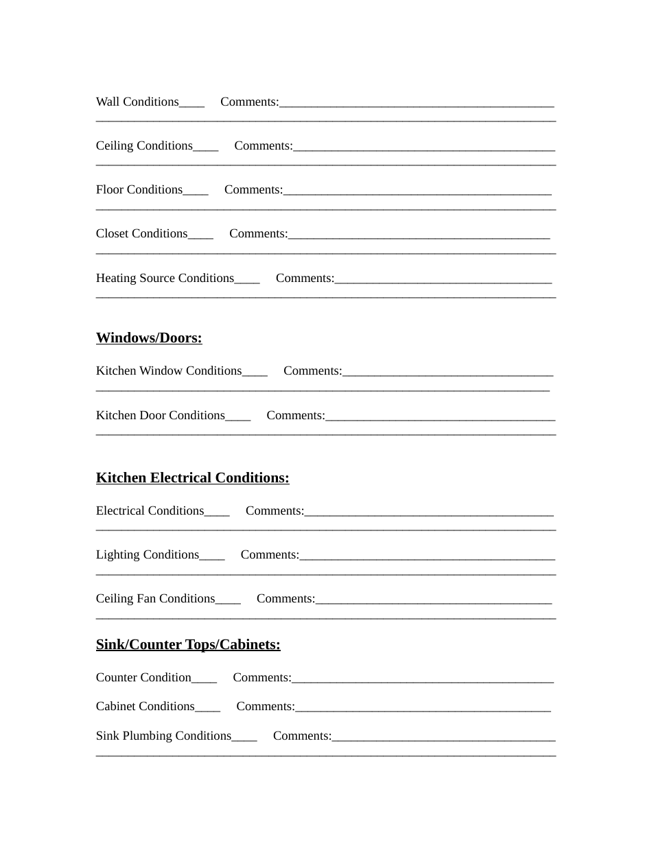 Home Inspection Report Form, Page 10