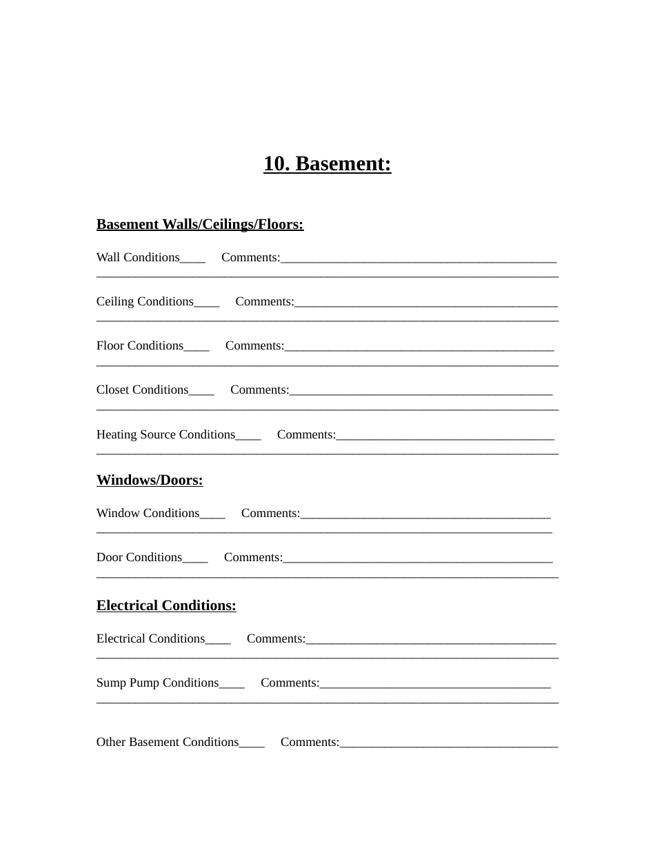 Home Inspection Report Form, Page 13
