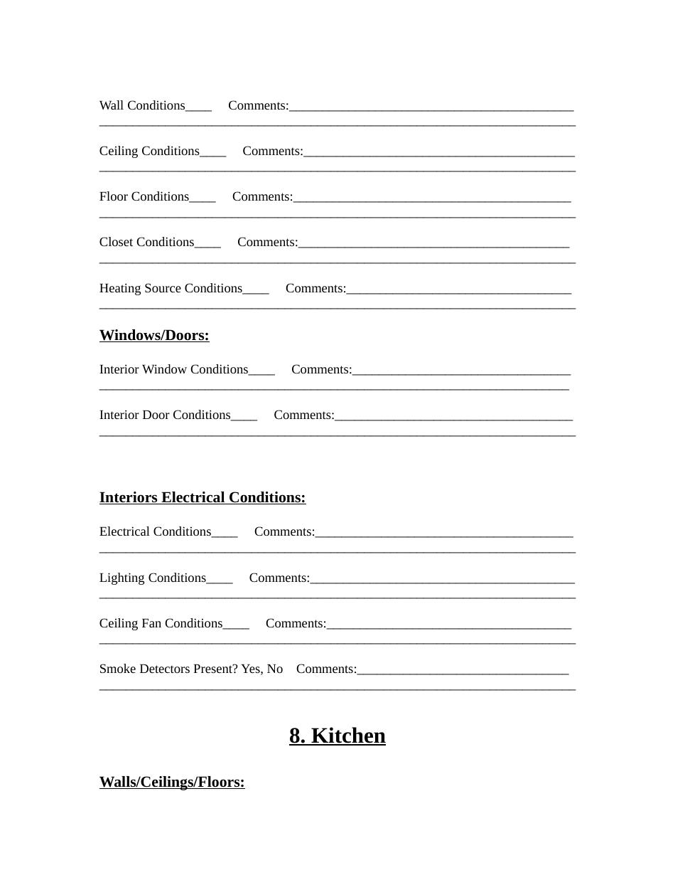 Home Inspection Report Form, Page 9