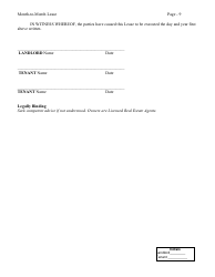 Month-To-Month Lease Agreement Form - Nebraska, Page 9