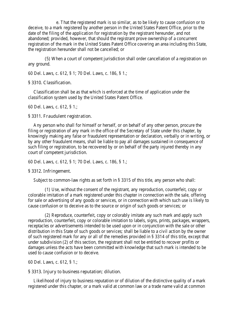 Application for Registration of Trademark or Service Mark - Delaware, Page 13