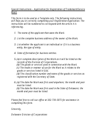 Application for Registration of Trademark or Service Mark - Delaware, Page 2