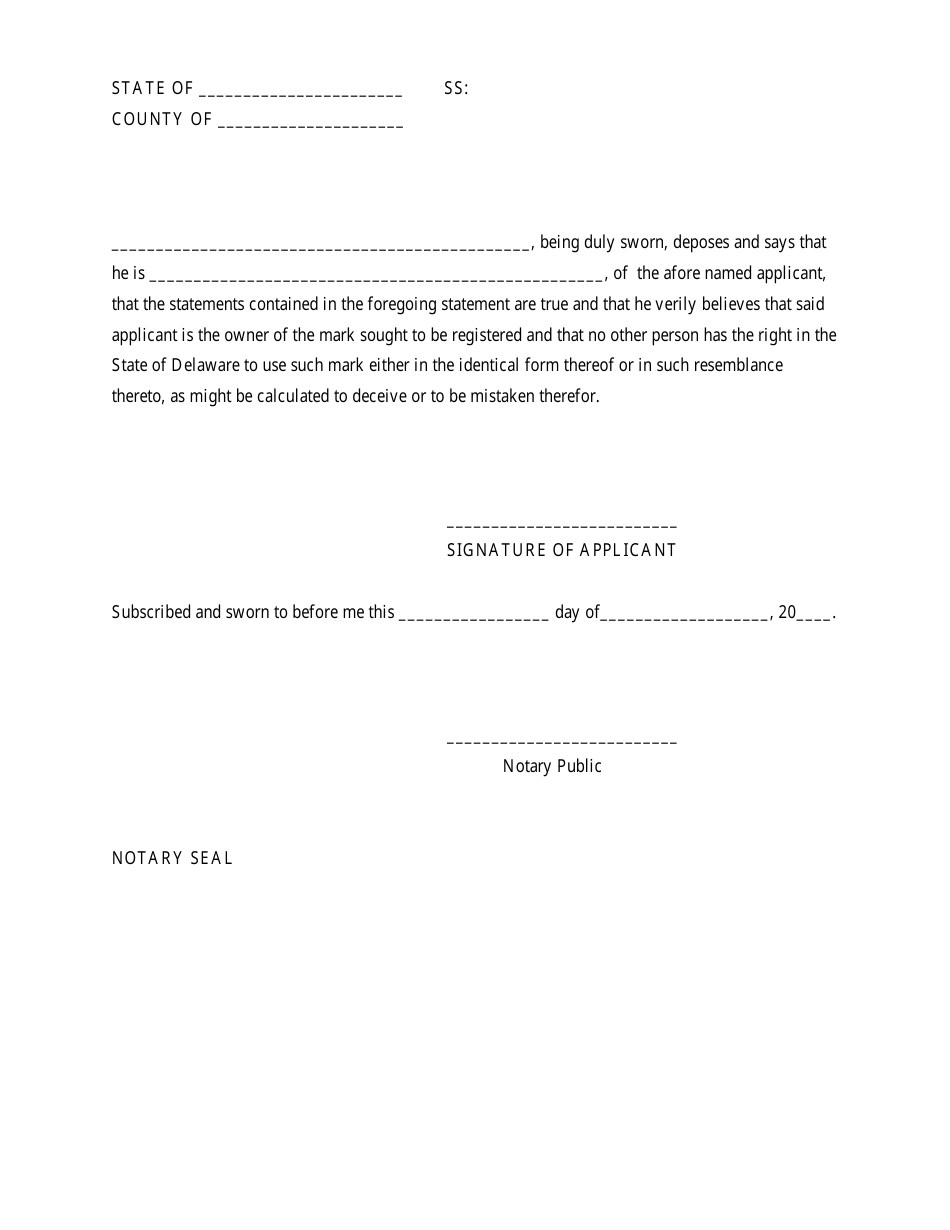Application for Registration of Trademark or Service Mark - Delaware, Page 4