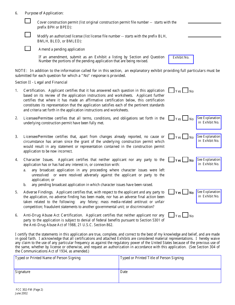 FCC Form 302-FM Application for Fm Broadcast Station License, Page 14