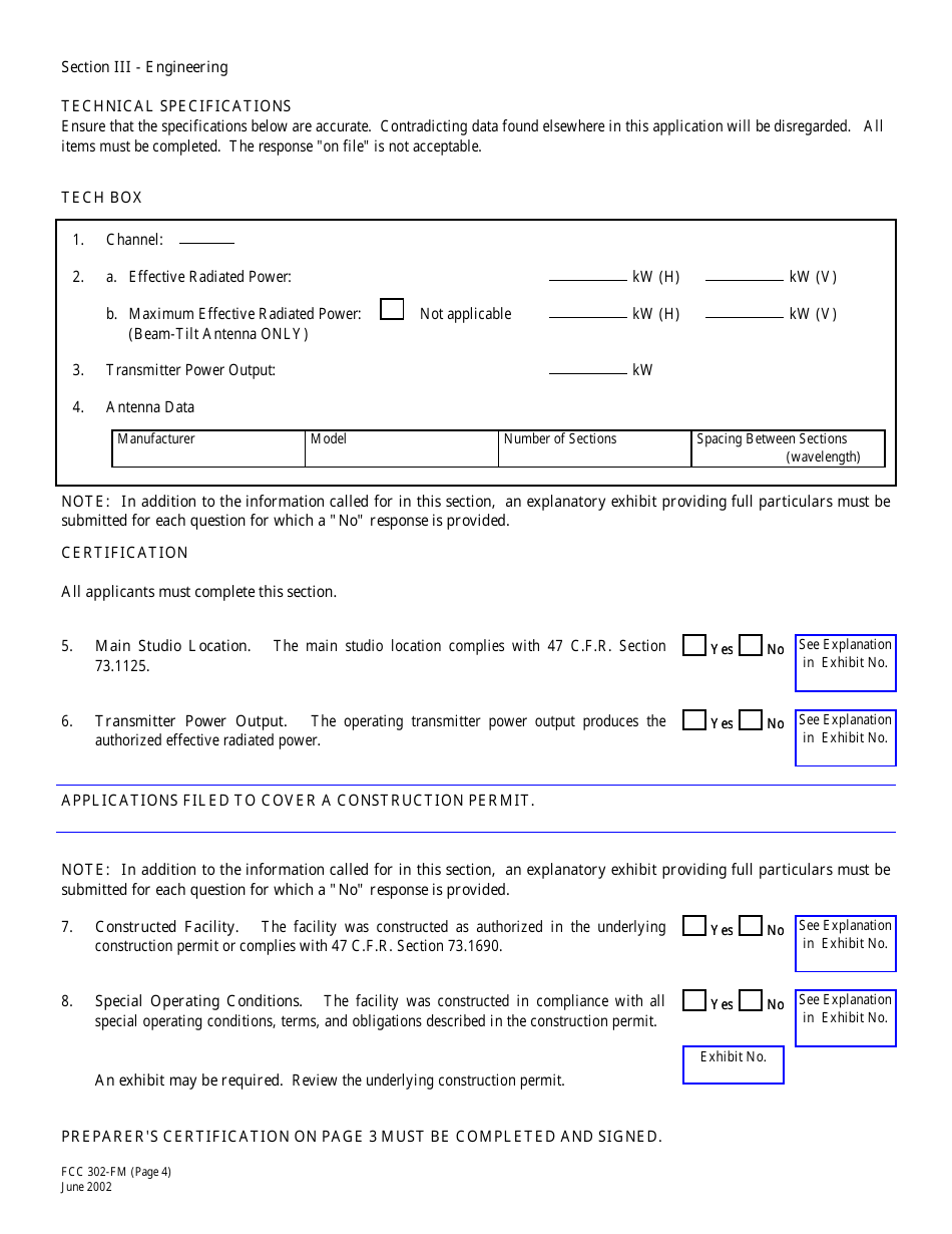 FCC Form 302-FM Application for Fm Broadcast Station License, Page 16