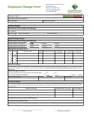 Document preview: Employee Change Form - Adminplex Resource Services Inc. - Canada
