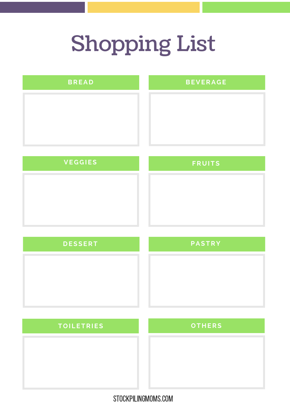 Preview image of Shopping List Template - Violet