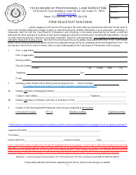 Firm Registration Form - Texas