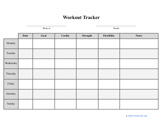Document preview: Workout Tracker Template