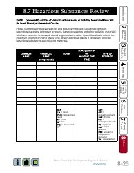 Hazardous Substances Reporting Form for Site Plan Review - Attica Township, Michigan, Page 2